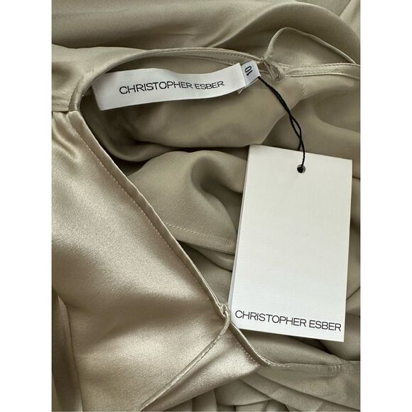 NWT CHRISTOPHER ESBER Verdant Falls Draped Dress Size AU 10 / US 6 $1095 - Picture 9 of 10